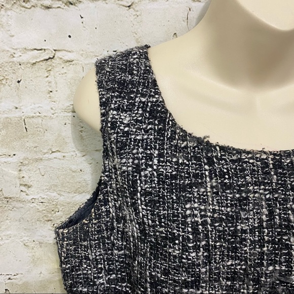 Dana Buchman Black White Tweed Zip Up Career Sheath Dress - Picture 2 of 6